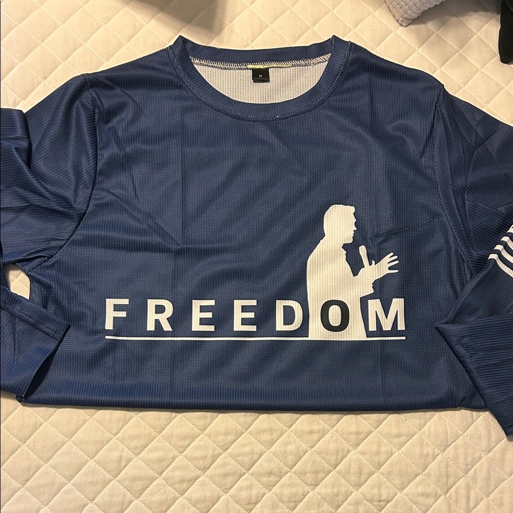 Blue Freedom Graphic Long Sleeve Shirt